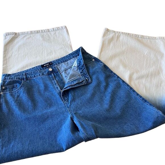 Missguided wide leg baggy high waist ombré jeans size 14 - Picture 9 of 14